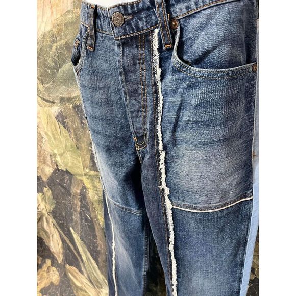 New Free People X Dr. Collectors Denim Patchwork Jeans Size Xs - Picture 7 of 10